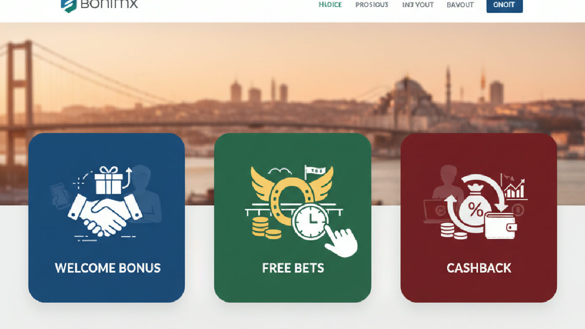 Bahis bonus türlerini gösteren modern bir infografik.